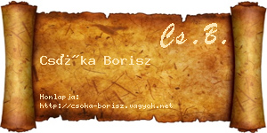 Csóka Borisz névjegykártya